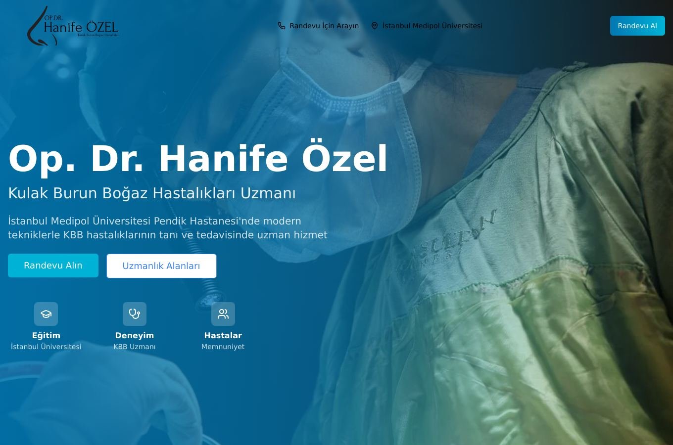Op. Dr. Hanife Özel web sitesi önizlemesi